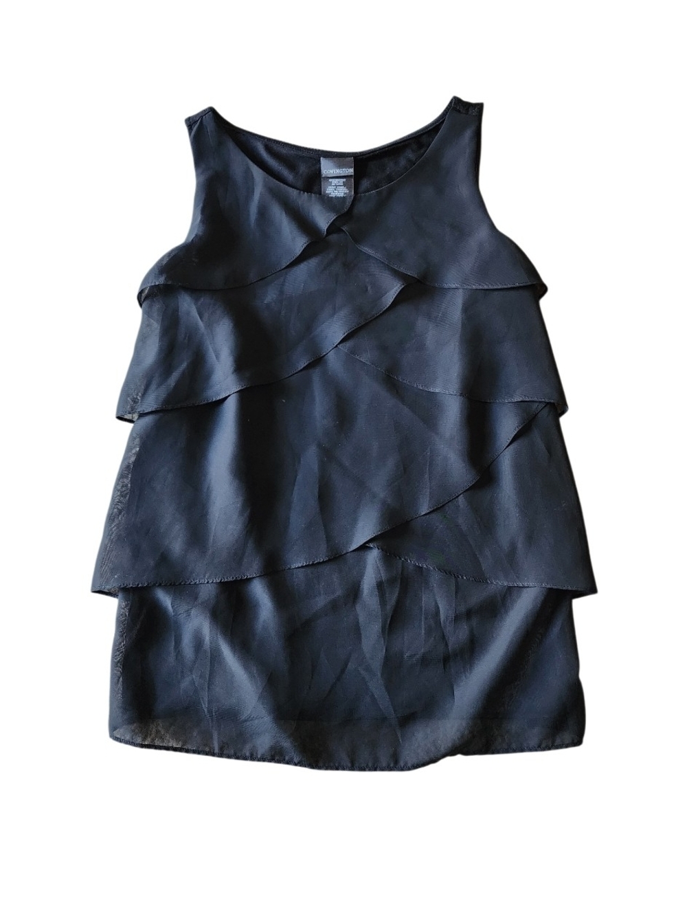 Covington Black Tiered Ruffle Sleeveless Camisole